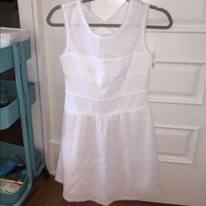 Sleeveless white dress